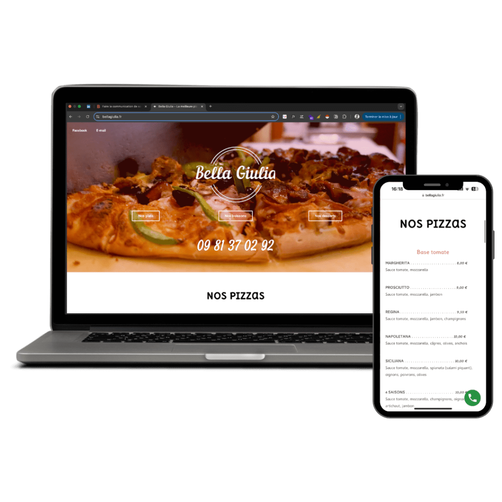 Création de site internet restaurant : Bella Giulia