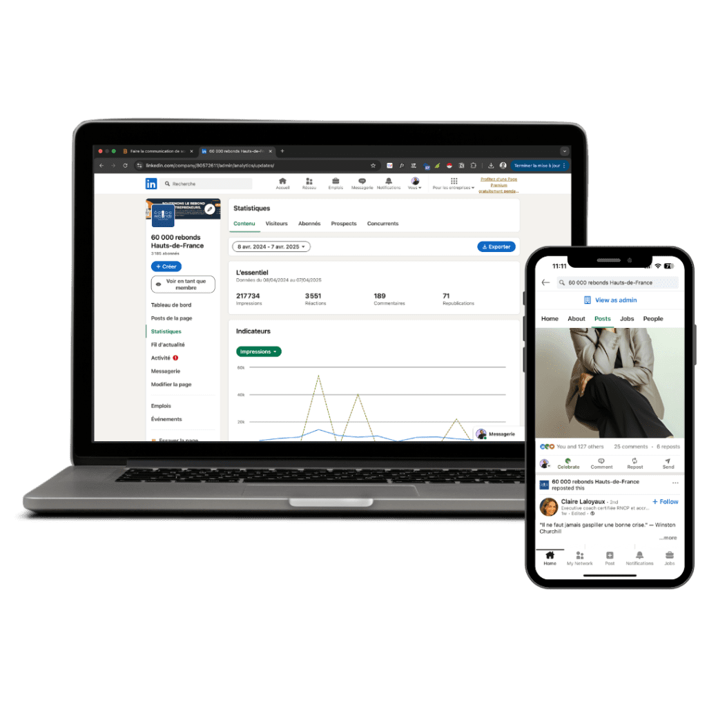 Gestion réseaux sociaux : 60 000 Rebonds